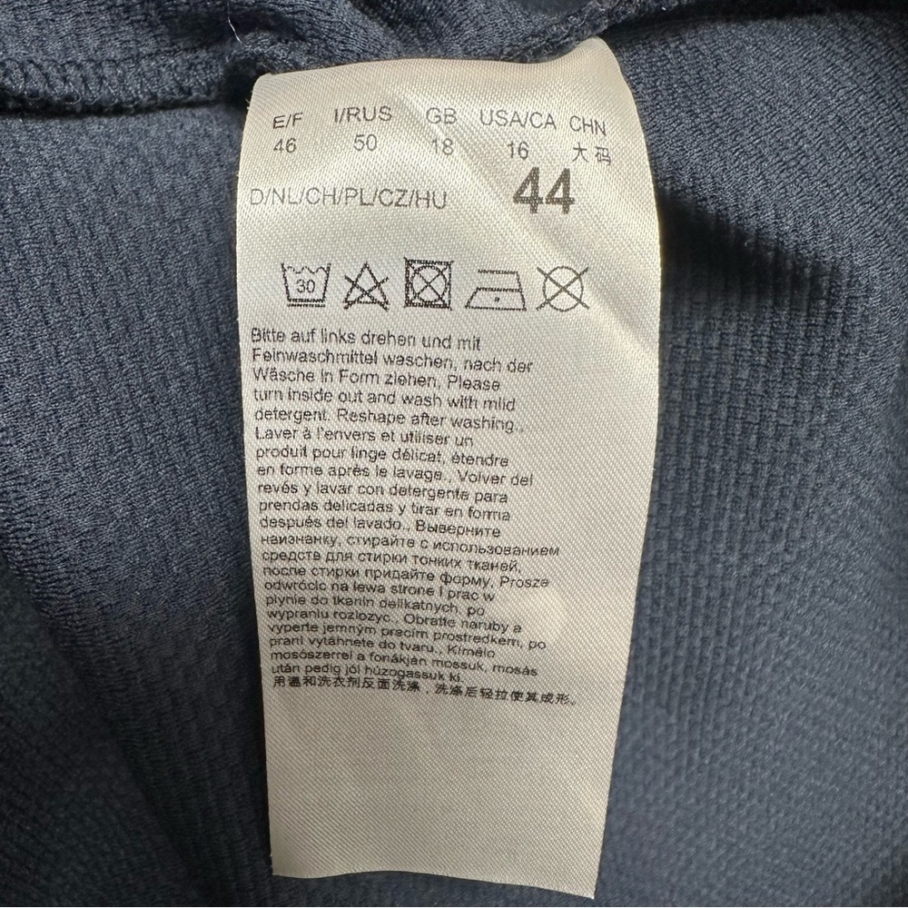 Betty Barclay navy blue waffleknit dress casual with pockets women’s 16 - Picture 9 of 10